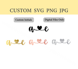 Custom Initials Connected with Heart Digital Files