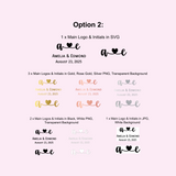 Custom Initials, Names & Date Connected with Heart Digital Files
