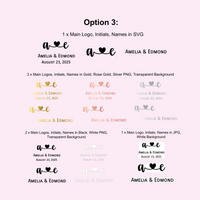 Custom Initials, Names & Date Connected with Heart Digital Files