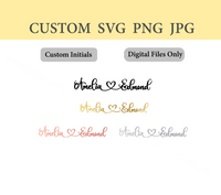 Custom Names Connected with Heart Digital Files