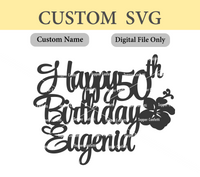 Custom Name and Age Happy Birthday Digital File
