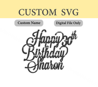 Custom Name and Age Happy Birthday Digital File