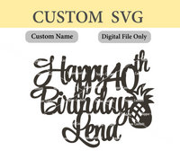Custom Name and Age Happy Birthday Digital File