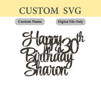 Custom Name and Age Happy Birthday Digital File