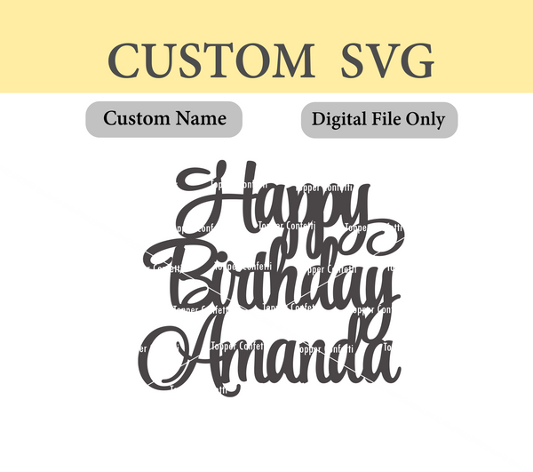 Custom Name Happy Birthday Digital File