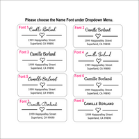 Custom Address Label Heart