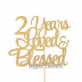 2 Years Loved & Blessed Cake Topper