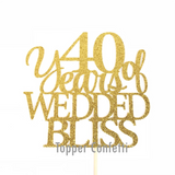40 Years of Wedded Bliss Cake Topper