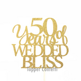 50 Years of Wedded Bliss Cake Topper