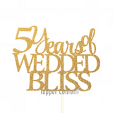 5 Years of Wedded Bliss Cake Topper