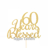 60 Years Blessed Cake Topper