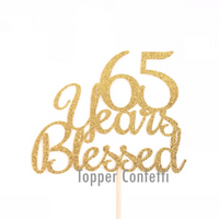 65 Years Blessed Cake Topper