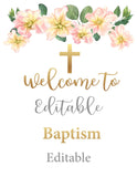 Editable - Baptism Welcome Sign