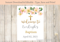 Editable - Baptism Welcome Sign