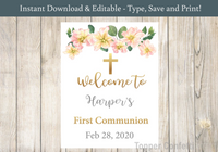 Editable - First Communion Welcome Sign