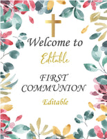 Editable - First Communion Welcome Sign