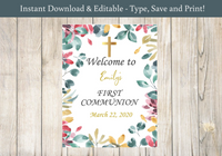 Editable - First Communion Welcome Sign