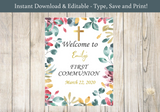 Editable - First Communion Welcome Sign