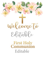 Editable - First Holy Communion Welcome Sign