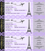 Editable - Double Sided Boarding Pass Invitation, Purple