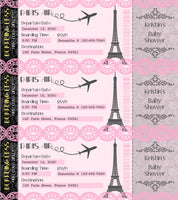 Editable - Double Sided Boarding Pass Invitation, Pink