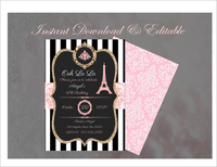 Editable - Double Sided Boarding Pass Invitation
