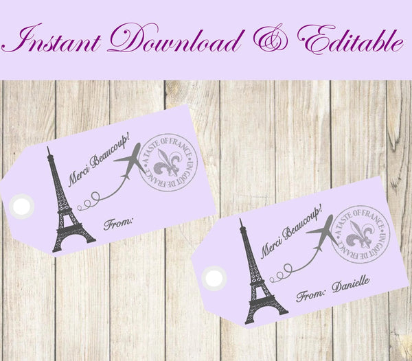 Editable - Paris Favor Tag