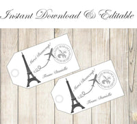 Editable - Paris Favor Tag