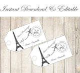 Editable - Paris Favor Tag