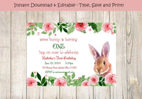 Editable - Some Bunny is One Invitation / Some Bunny is Two Invitation