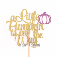 A Little Pumpkin is on the Way Cake Topper