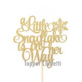 A Little Snowflake is on her Way Cake Topper