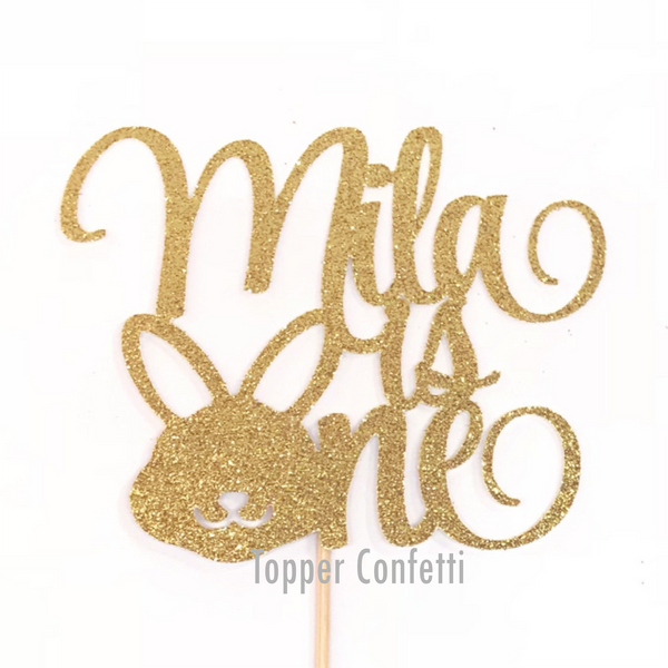 Custom Bunny One Cake Topper