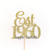 Est 1960 Cake Topper