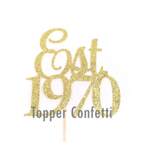 Est 1970 Cake Topper