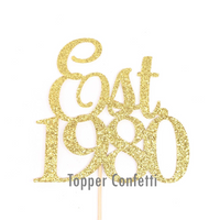 Est 1980 Cake Topper