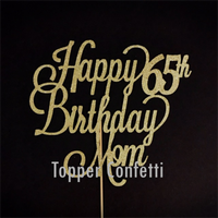 Happy 65th Birthday Mom Cake Topper