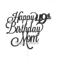 Custom Age Happy Birthday Mom Cake Topper