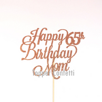 Custom Age Happy Birthday Mom Cake Topper