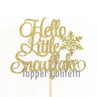 Hello Little Snowflake Cake Topper