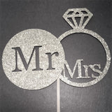 Mr and Mrs Topper, Wedding Cake Topper, Engagement Cake Topper, Bride to Be Cake Topper, Bridal Shower, Glitter Topper