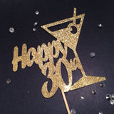 30 birthday cake topper, dirty 30 birthday thirty birthday, dirty martini birthday, gold party decorations, jumbo cupcake topper