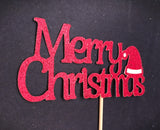 Merry Christmas Cake Topper, Christmas Decorations, X'mas Cake Topper, Christmas Party Decorations