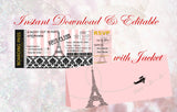 Editable Boarding Paris Invitation Pass w/Jacket