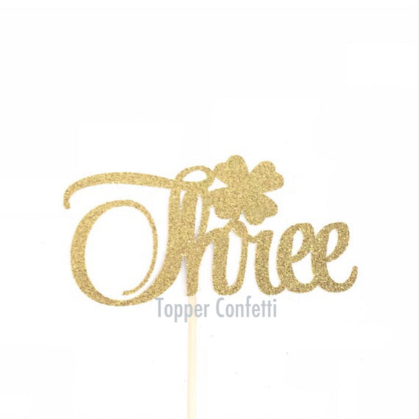 Lucky Three Cake Topper
