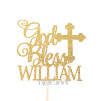 Custom God Bless Cake Topper