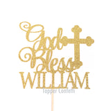Custom God Bless Cake Topper