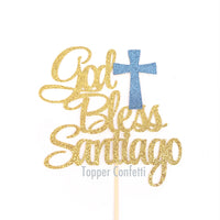 Custom God Bless Cake Topper