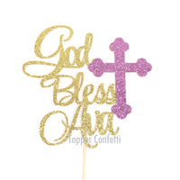 Custom God Bless Cake Topper