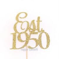 Est 1950 Cake Topper